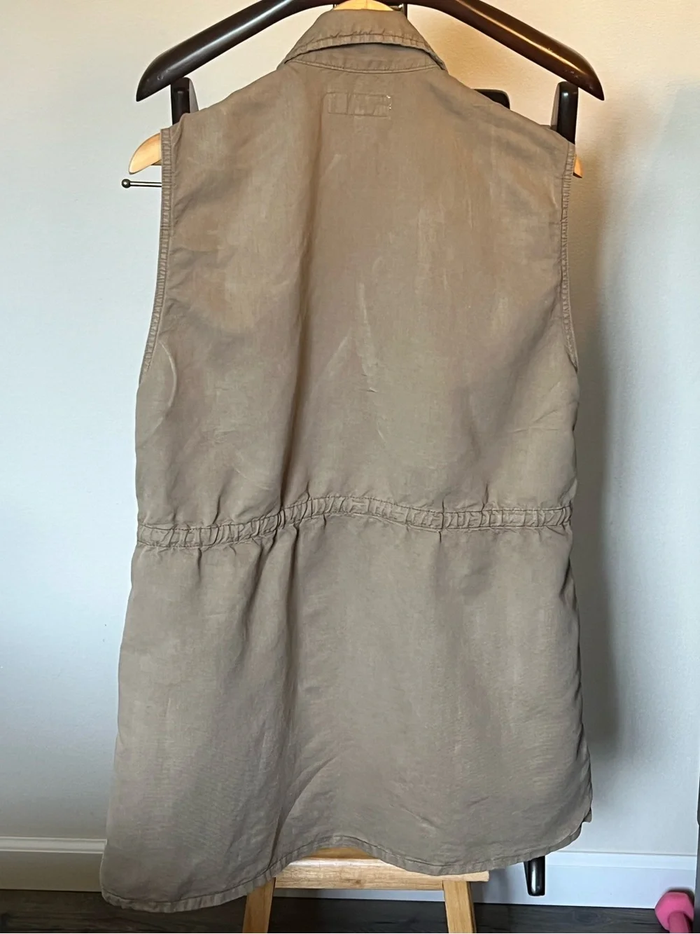 Zara Tan Safari Cargo Buttoned Mini Dress. Waist Drawstring. - Picture 8 of 12